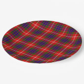 Assiettes En Carton Fraser tartan rouge vert bleu violet plaid (Angle)