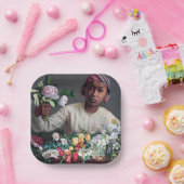 Assiettes En Carton Frédéric Bazille - Jeune femme aux pivoines (Fête)