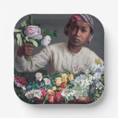 Assiettes En Carton Frédéric Bazille - Jeune femme aux pivoines (Recto)