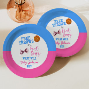 Assiettes En Carton Free Throws ou Pink Bows Basketball Genre Reveille