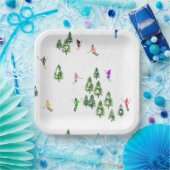 Assiettes En Carton Freeride Skieurs Alpins Ski Ski Skis Art Party (Fête)