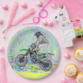 Assiettes En Carton Freestyle Stuntman - Motocross Rider (Fête)