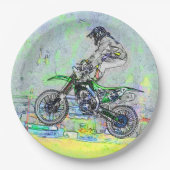 Assiettes En Carton Freestyle Stuntman - Motocross Rider (Devant)