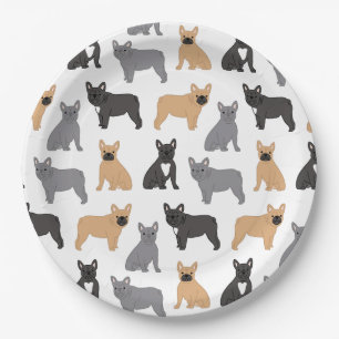 Assiettes En Carton French Bulldog - Choisissez votre couleur !