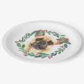 Assiettes En Carton French Bulldog Elegant Chien Noël (Angle)