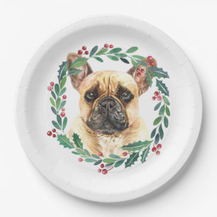 Assiettes En Carton French Bulldog Elegant Chien Noël