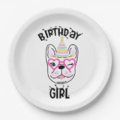 Assiettes En Carton French Bulldog Frenchie Anniversaire Thème (Devant)