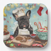 Assiettes En Carton French Bulldog Holiday Baking : Noël festif (Recto)