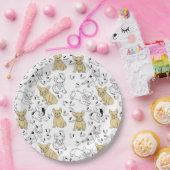 Assiettes En Carton Frenchie aime les os (Fête)
