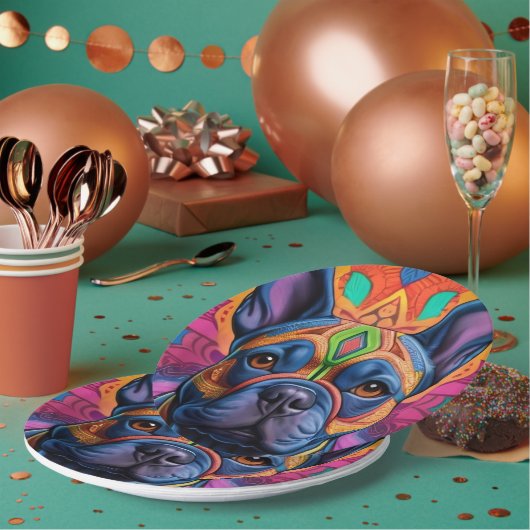 Assiettes En Carton Frenchie Fun (Multi)