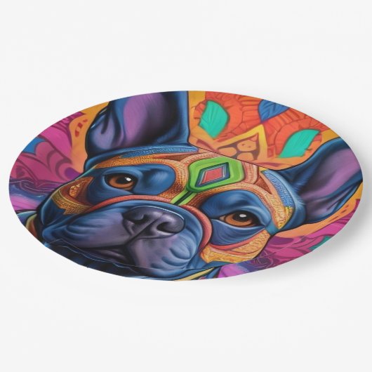 Assiettes En Carton Frenchie Fun (Angle)