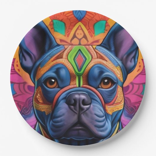 Assiettes En Carton Frenchie Fun (Devant)
