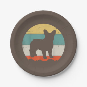 Assiettes En Carton Frenchie Gift   Cadeau Vintage pour Bulldog