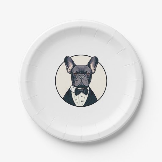 Assiettes En Carton Frenchie The Gentlemen (Devant)
