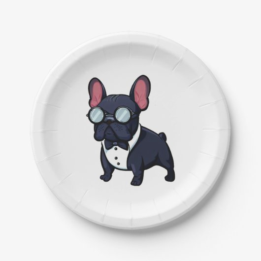 Assiettes En Carton Frenchie The Gentlemen (Devant)