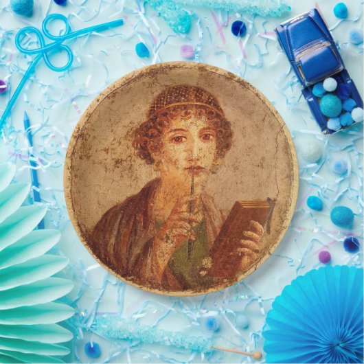 Assiettes En Carton Fresco of sappho in Pompeii (Fête)