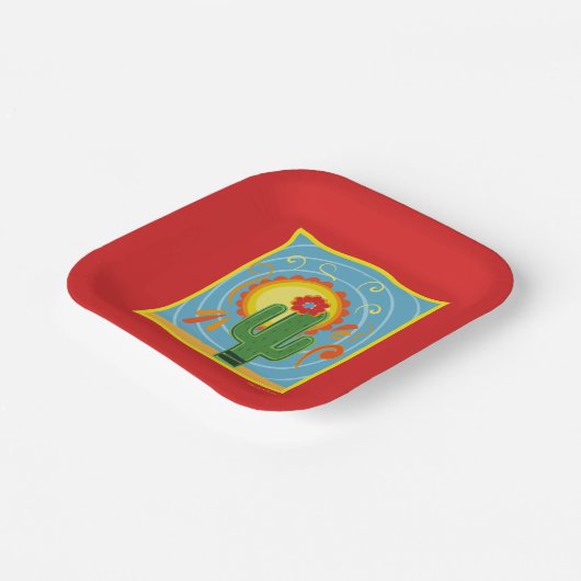 Assiettes En Carton Frida Kahlo Cactus Graphic (Angulaire)