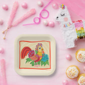 Assiettes En Carton Frida Kahlo Chicken Graphic (Fête)