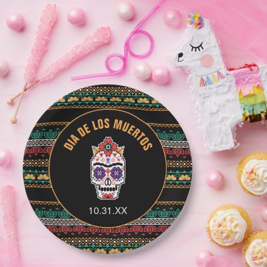 Assiettes En Carton Frida Kahlo | Dia De Los Muertos (Fête)