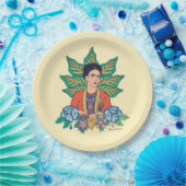 Assiettes En Carton Frida Kahlo Graphisme floral coloré (Fête)