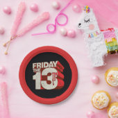 Assiettes En Carton Friday the 13th | Bleeding Stacked 3D Logo (Fête)