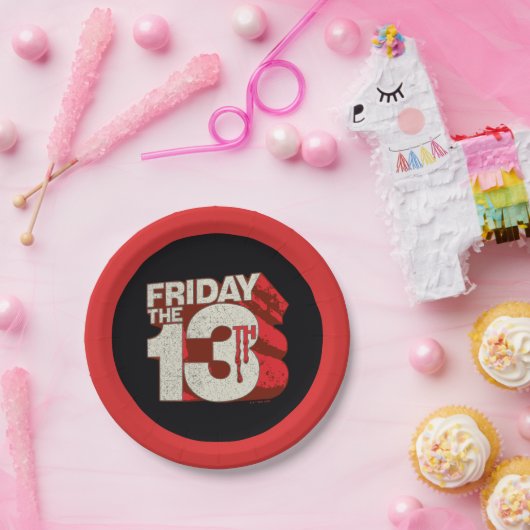 Assiettes En Carton Friday the 13th | Bleeding Stacked 3D Logo (Fête)