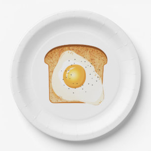 Assiettes En Carton Fried egg on toast