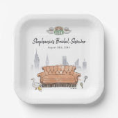 Assiettes En Carton FRIENDS™ | Central Perk Aquarelle Enterrement de V (Recto)