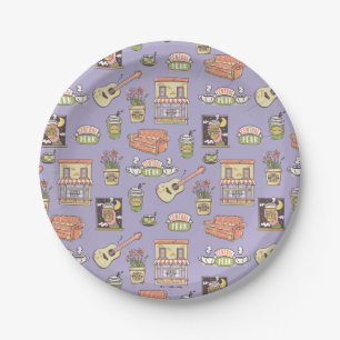 Assiettes En Carton FRIENDS™   Motif d'icône violette