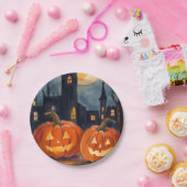 Assiettes En Carton Fright Jack-O-Lantern | Halloween Éffrayant peint (Fête)