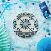 Assiettes En Carton Frise Non-Embellie II d'indigo (Fête)