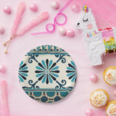 Assiettes En Carton Frise Non-Embellie II d'indigo (Fête)