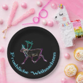 Assiettes En Carton Froehliche Weihnachten - Caribou électrique (Fête)