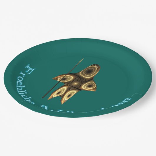 Assiettes En Carton Froehliche Weihnachten - Fractal Inuit Hunter (Angle)