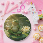 Assiettes En Carton Frog Meditating On a Lily Pad (Fête)