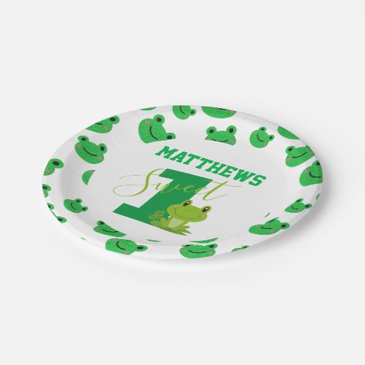Assiettes En Carton Frog Première fête d'anniversaire Mignonne drôle a (Angle)
