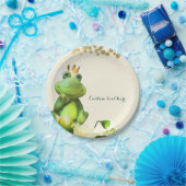 Assiettes En Carton Frog Prince Green & Gold Baby shower Custom Party (Fête)