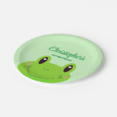 Assiettes En Carton Froggy fête d'anniversaire thème vert (Angle)