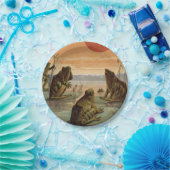 Assiettes En Carton Frogs Lily Pads Moon Illustration (Fête)