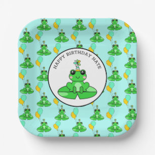 Assiettes En Carton Frogue personnalisé Joyeux Anniversaire