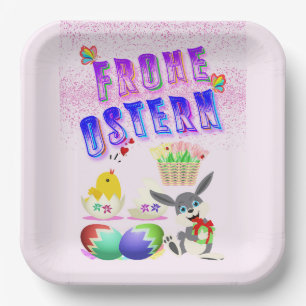 Assiettes En Carton Frohe Ostern