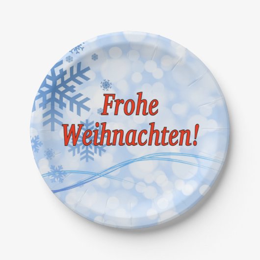 Assiettes En Carton Frohe Weihnachten ! Joyeux Noël en allemand rf (Devant)