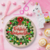 Assiettes En Carton Fröhliche Weihnachten Noël 9" (Fête)