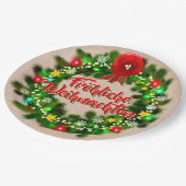 Assiettes En Carton Fröhliche Weihnachten Noël 9" (Angle)