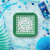 Assiettes En Carton From NAME Kitchen Made with Love Irish Green Check (Fête)