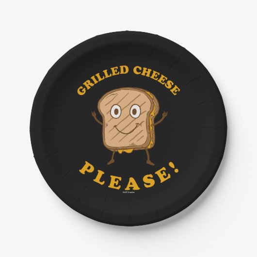 Assiettes En Carton Fromage Grillé S'il vous plaît (Devant)