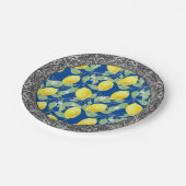 Assiettes En Carton Frontière argentée baroque de citrons siciliens (Angle)