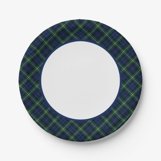 Assiettes En Carton Frontière Clan Gordon Tartan (Devant)