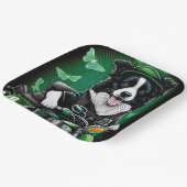 Assiettes En Carton Frontière Collie Chien Conduite Vélo St. Patrick's (Angulaire)
