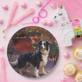Assiettes En Carton Frontière Collie Festive de Noël (Fête)